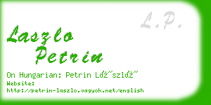 laszlo petrin business card